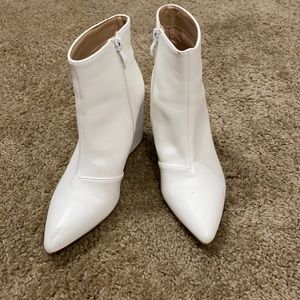 Boohoo White Pointed Toe Booties